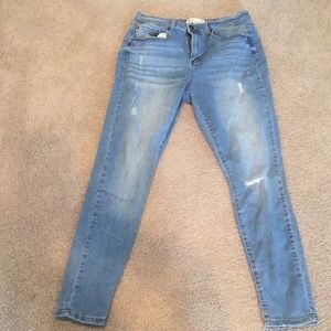 Ripped Medium wash jeans and light blue jeans